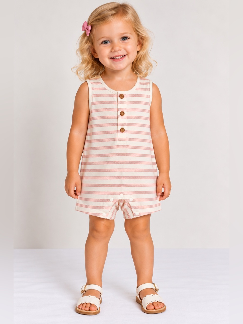 Uniqlo Baby Striped Sleeveless Cotton Romper Red | NWOT Size 12-18M